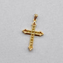 Vintage Citrine and Diamond Set Cross Pendant in 9ct Yellow Gold