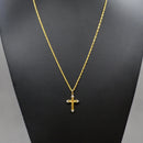 Vintage Citrine and Diamond Set Cross Pendant in 9ct Yellow Gold