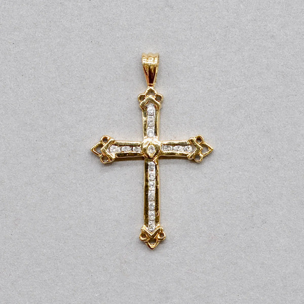 Vintage Diamond Cross Pendant in 9ct Yellow Gold (0.20ct)
