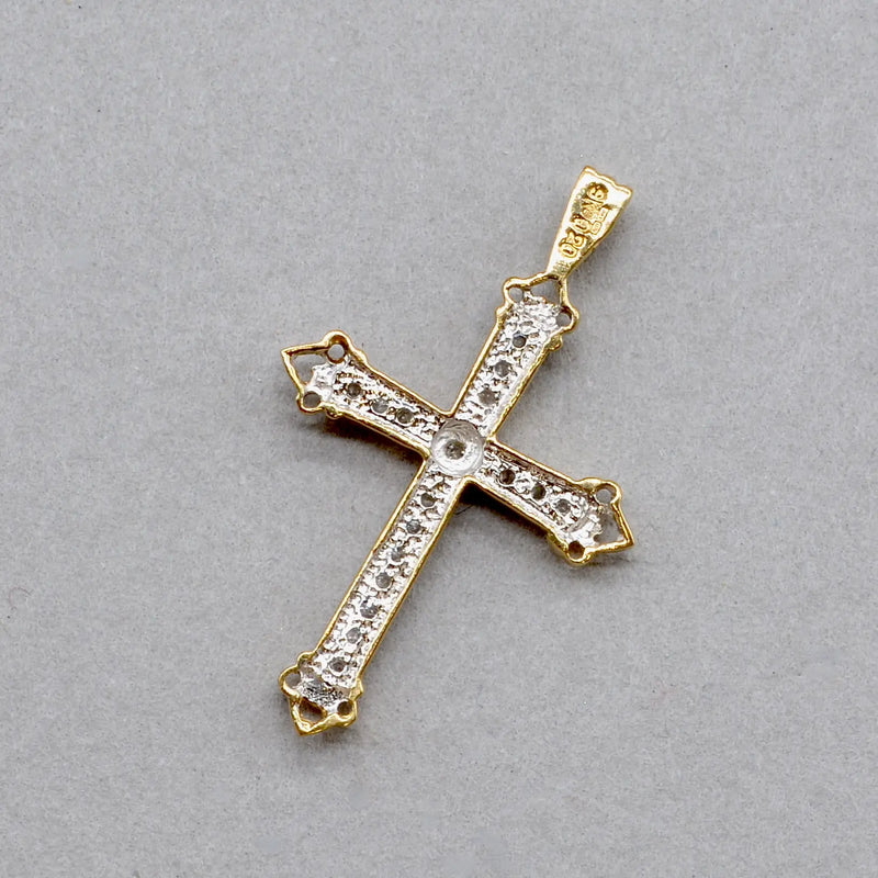 Vintage Diamond Cross Pendant in 9ct Yellow Gold (0.20ct)