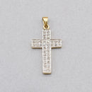 Vintage 1990s Diamond Set Cross Pendant in 9ct Yellow Gold