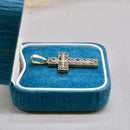 Vintage Black and White Diamond Set Cross Pendant