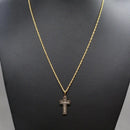 Vintage Black and White Diamond Set Cross Pendant
