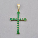 Vintage Emerald Set Cross Pendant