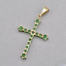 Vintage Emerald Set Cross Pendant