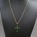 Vintage Emerald Set Cross Pendant