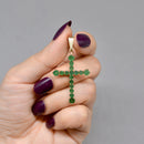 Vintage Emerald Set Cross Pendant