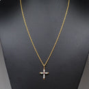 Vintage Opal and Ruby Set Cross Pendant