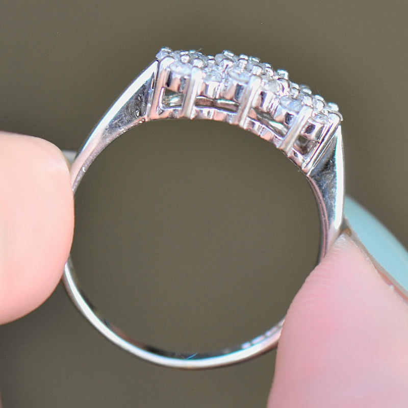 Triple Cluster Diamond 9ct White Gold Engagement Ring (0.50ct)