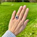 Rhodolite Garnet and Diamond 14ct White Gold Double Cluster Ring