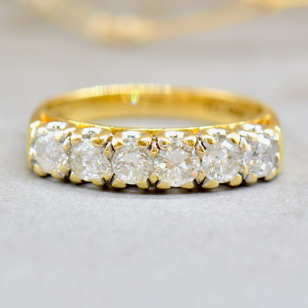 18ct Yellow Gold Six-Stone Half Hoop Diamond Engagement Ring (1.00ct)