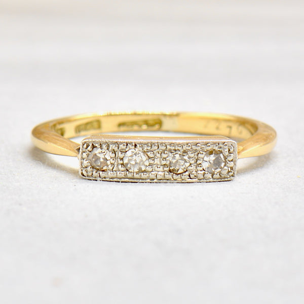 Art Deco Diamond 18ct Gold & Platinum Four-Stone Ring