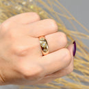 Antique Chester Hallmarked 1902 Trilogy Diamond Gypsy Set 18ct Yellow Gold Ring