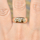 Antique Chester Hallmarked 1902 Trilogy Diamond Gypsy Set 18ct Yellow Gold Ring