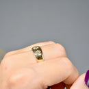 Antique Chester Hallmarked 1902 Trilogy Diamond Gypsy Set 18ct Yellow Gold Ring
