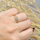 Antique Diamond 18ct Yellow Gold & Platinum Topped Five-Stone Boat-Shaped Ring
