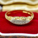Antique Diamond 18ct Yellow Gold & Platinum Topped Five-Stone Boat-Shaped Ring