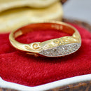 Antique Diamond 18ct Yellow Gold & Platinum Topped Five-Stone Boat-Shaped Ring