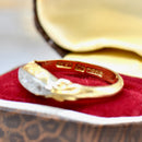 Antique Diamond 18ct Yellow Gold & Platinum Topped Five-Stone Boat-Shaped Ring