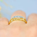 Antique Diamond 18ct Yellow Gold & Platinum Topped Five-Stone Boat-Shaped Ring