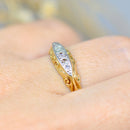 Antique Diamond 18ct Yellow Gold & Platinum Topped Five-Stone Boat-Shaped Ring