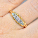 Antique Diamond 18ct Yellow Gold & Platinum Topped Five-Stone Boat-Shaped Ring