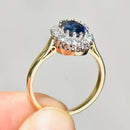 Vintage 1990s Sapphire & Diamond Cluster Ring in 18ct Yellow Gold (Approx. 2.01ct)