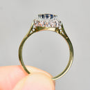 Vintage 1990s Sapphire & Diamond Cluster Ring in 18ct Yellow Gold (Approx. 2.01ct)