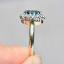 Vintage 1990s Sapphire & Diamond Cluster Ring in 18ct Yellow Gold (Approx. 2.01ct)