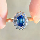 Vintage 1990s Sapphire & Diamond Cluster Ring in 18ct Yellow Gold (Approx. 2.01ct)