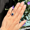 Vintage 1990s Sapphire & Diamond Cluster Ring in 18ct Yellow Gold (Approx. 2.01ct)