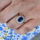 Vintage 1990s Sapphire & Diamond Cluster Ring in 18ct Yellow Gold (Approx. 2.01ct)
