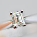 Chisholm Hunter 0.25ct Emerald-Cut Diamond Solitaire Engagement Ring in 18ct White Gold With Original Box