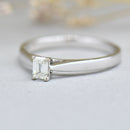 Chisholm Hunter 0.25ct Emerald-Cut Diamond Solitaire Engagement Ring in 18ct White Gold With Original Box