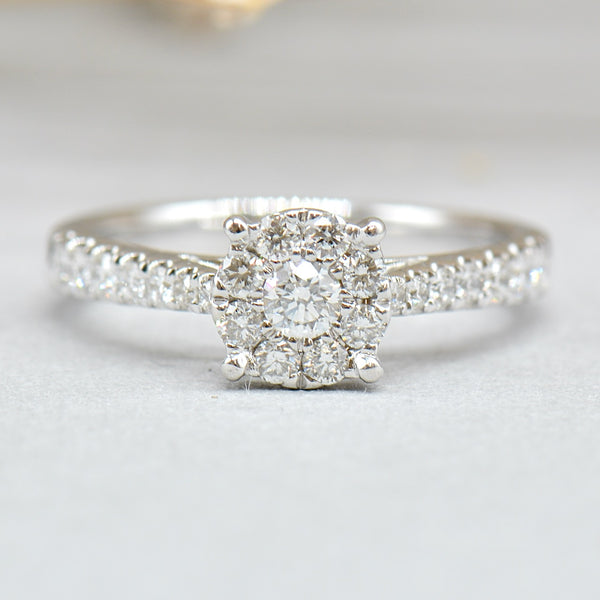 Diamond Cluster Engagement Ring (0.45ct)