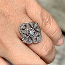 Vintage Diamond Statement Ring 18ct White Gold (Approx. 1.07ct)