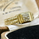 9ct Yellow Gold Diamond Set Chain Link Design Ring