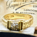 9ct Yellow Gold Diamond Set Chain Link Design Ring