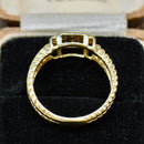 9ct Yellow Gold Diamond Set Chain Link Design Ring