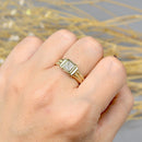 9ct Yellow Gold Diamond Set Chain Link Design Ring