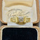 9ct Yellow Gold Diamond Set Chain Link Design Ring