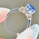 AAA Kyanite and Diamond 9ct Yellow Gold Ring (6.64cts)