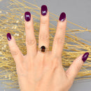 Vintage 1970s Smoky Quartz 9ct Yellow Gold Solitaire Dress Ring