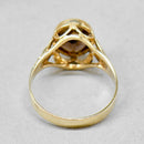 Vintage 1970s Smoky Quartz 9ct Yellow Gold Solitaire Dress Ring