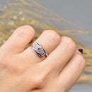 Art Deco 9ct Yellow Gold & Platinum Topped Ruby and Diamond Ring