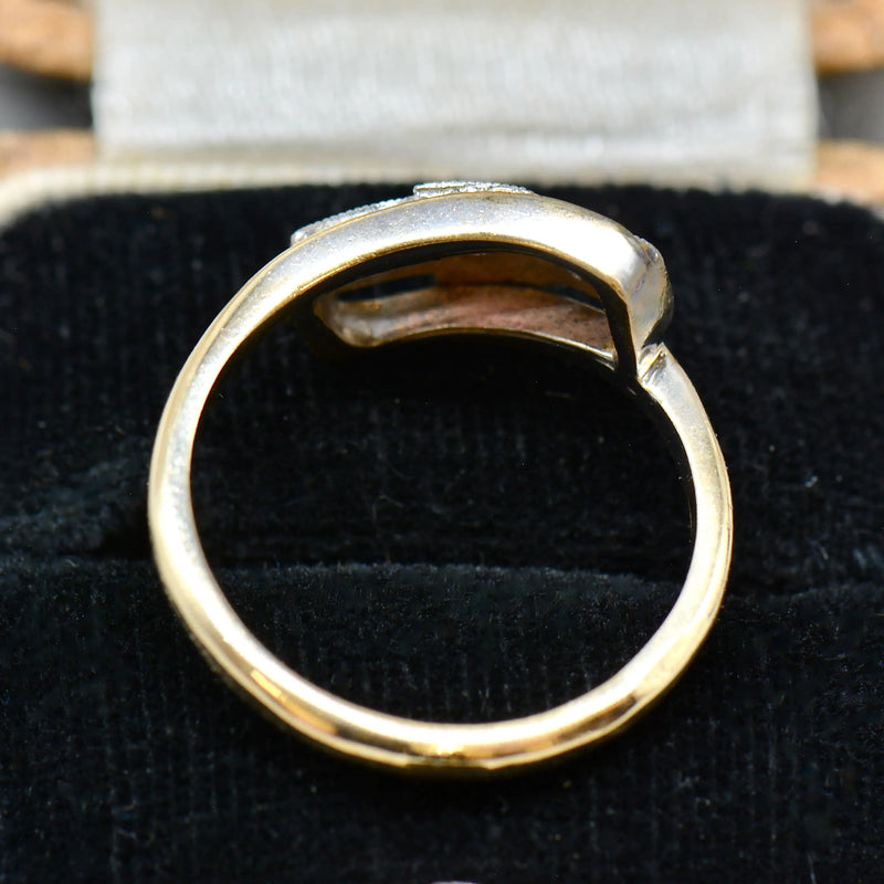 Art Deco 9ct Yellow Gold & Platinum Topped Ruby and Diamond Ring