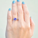 AAA Tanzanite and Diamond 9ct Yellow Gold Solitaire With Accents Ring (1.47cts)