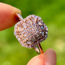 9K玫瑰金群镶钻戒（约0.50克拉）