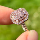 9K玫瑰金群镶钻戒（约0.50克拉）