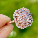 9K玫瑰金群镶钻戒（约0.50克拉）